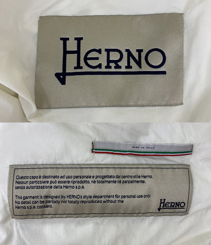 ヘルノ コート ジップアップ ウール切替 ホワイト レディース SIZE 44 HERNO