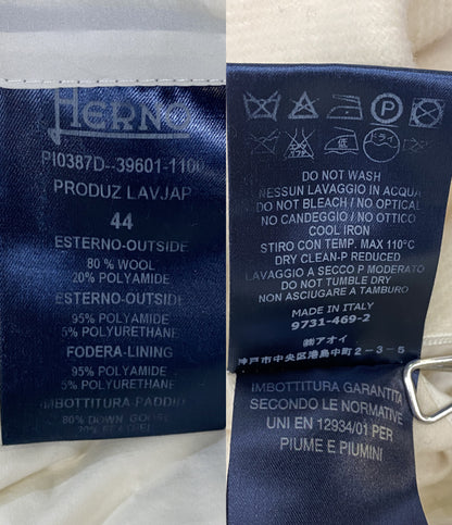 ヘルノ コート ジップアップ ウール切替 ホワイト レディース SIZE 44 HERNO