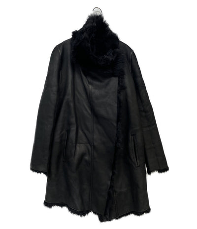 YVES SALOMO レザーコート ブラック レディース SIZE 36 イヴサロモン
