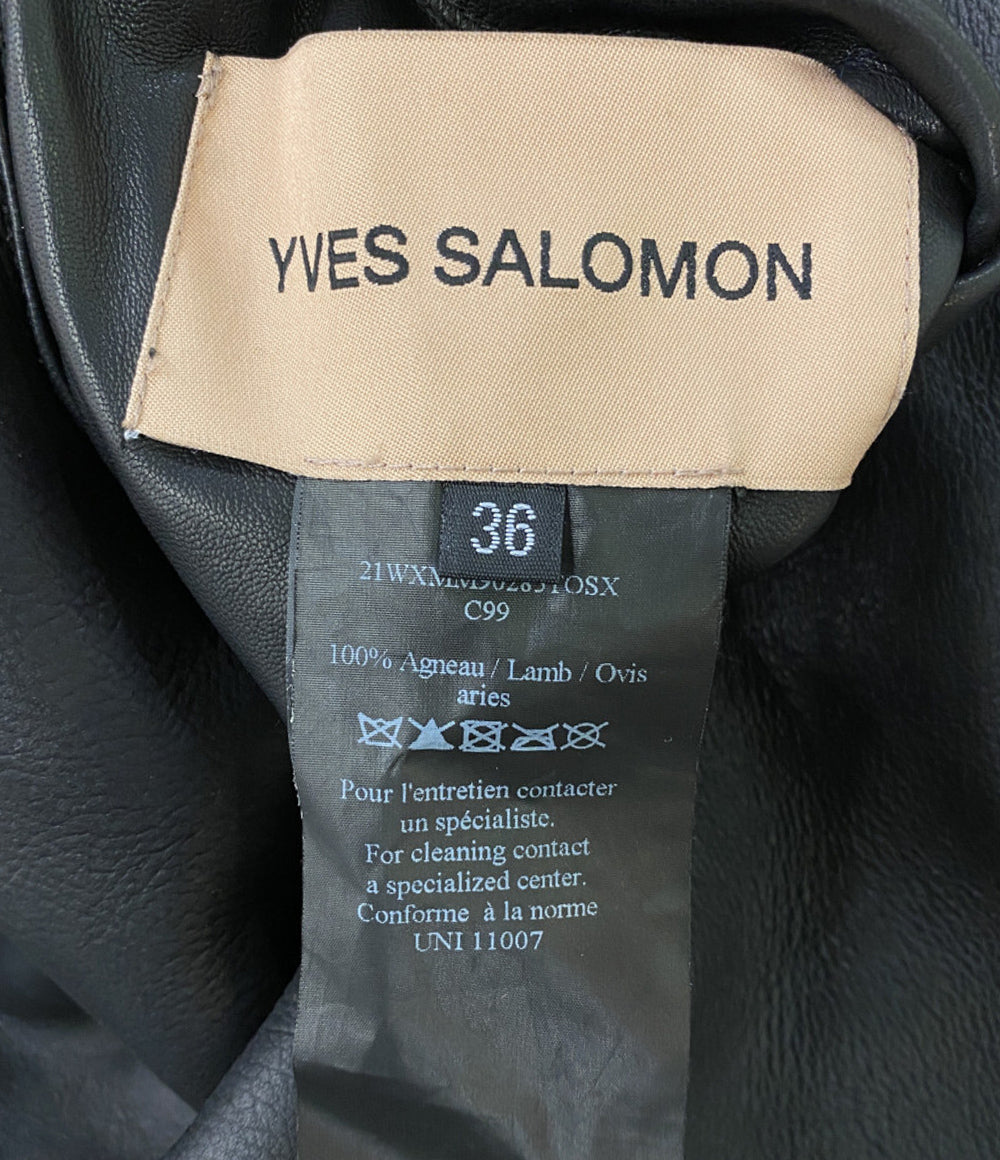 YVES SALOMO レザーコート ブラック レディース SIZE 36 イヴサロモン
