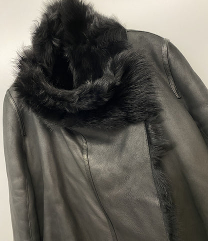 YVES SALOMO レザーコート ブラック レディース SIZE 36 イヴサロモン