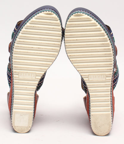エルメス サンダル ローマエスパドリーユ ウェッジソール レディース SIZE 36 HERMES