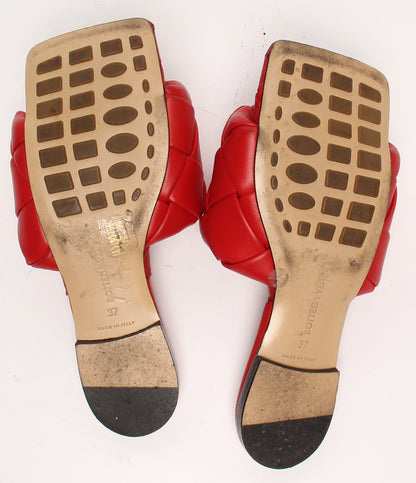 ボッテガヴェネタ サンダル リドフラット レッド レディース SIZE 37 BOTTEGA VENETA