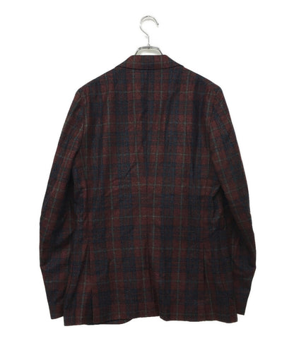 美品 イザイア テーラードジャケット レッドチェック PR41 02415 01653 A メンズ SIZE 48 ISaia