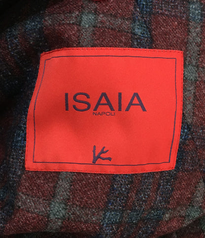 美品 イザイア テーラードジャケット レッドチェック PR41 02415 01653 A メンズ SIZE 48 ISaia