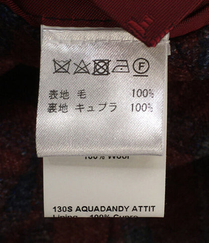 美品 イザイア テーラードジャケット レッドチェック PR41 02415 01653 A メンズ SIZE 48 ISaia