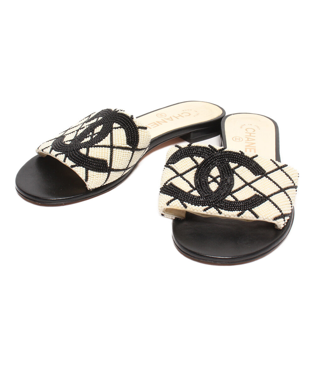 シャネル サンダル ビーズ ココマーク レディース SIZE 36.5 CHANEL