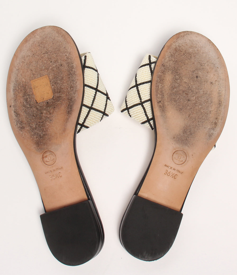 シャネル サンダル ビーズ ココマーク レディース SIZE 36.5 CHANEL