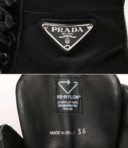 プラダ ブーツ RE NYLON レースアップ厚底ブ-ツ レディース SIZE 36 PRADA