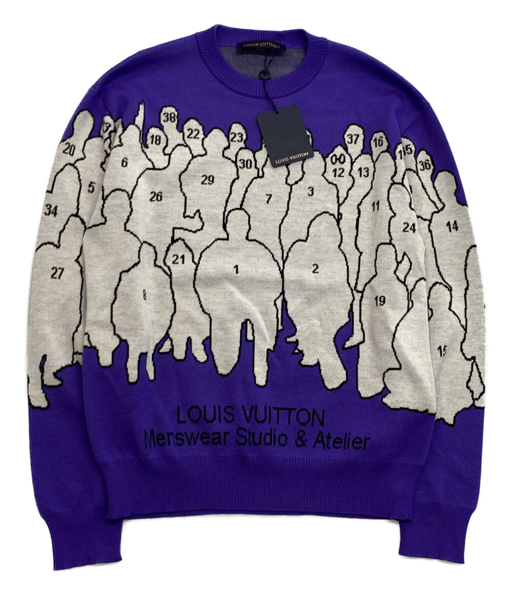 ルイヴィトン 美品 ニット 2022AW ジャガードニット 1AAHFA STUDIO メンズ SIZE L LOUIS VUITTON