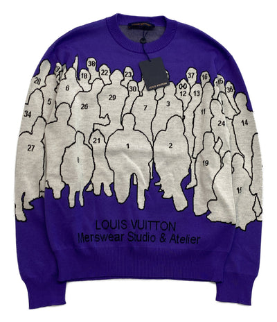 ルイヴィトン 美品 ニット 2022AW ジャガードニット 1AAHFA STUDIO メンズ SIZE L LOUIS VUITTON