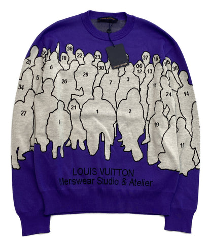 ルイヴィトン 美品 ニット 2022AW ジャガードニット 1AAHFA STUDIO メンズ SIZE L LOUIS VUITTON