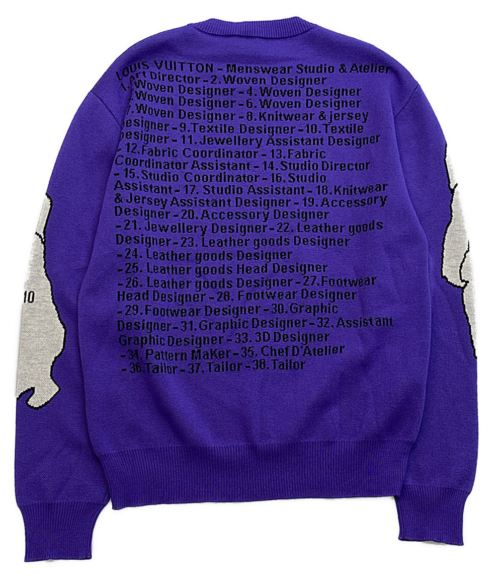 ルイヴィトン 美品 ニット 2022AW ジャガードニット 1AAHFA STUDIO メンズ SIZE L LOUIS VUITTON