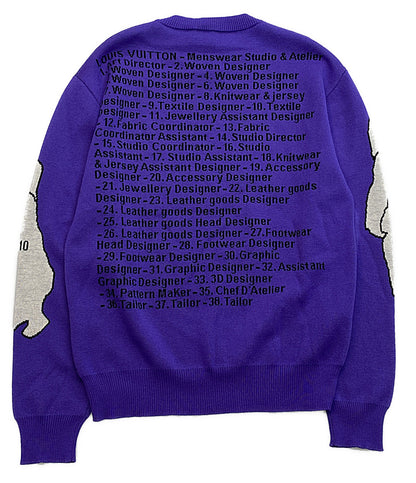 ルイヴィトン 美品 ニット 2022AW ジャガードニット 1AAHFA STUDIO メンズ SIZE L LOUIS VUITTON