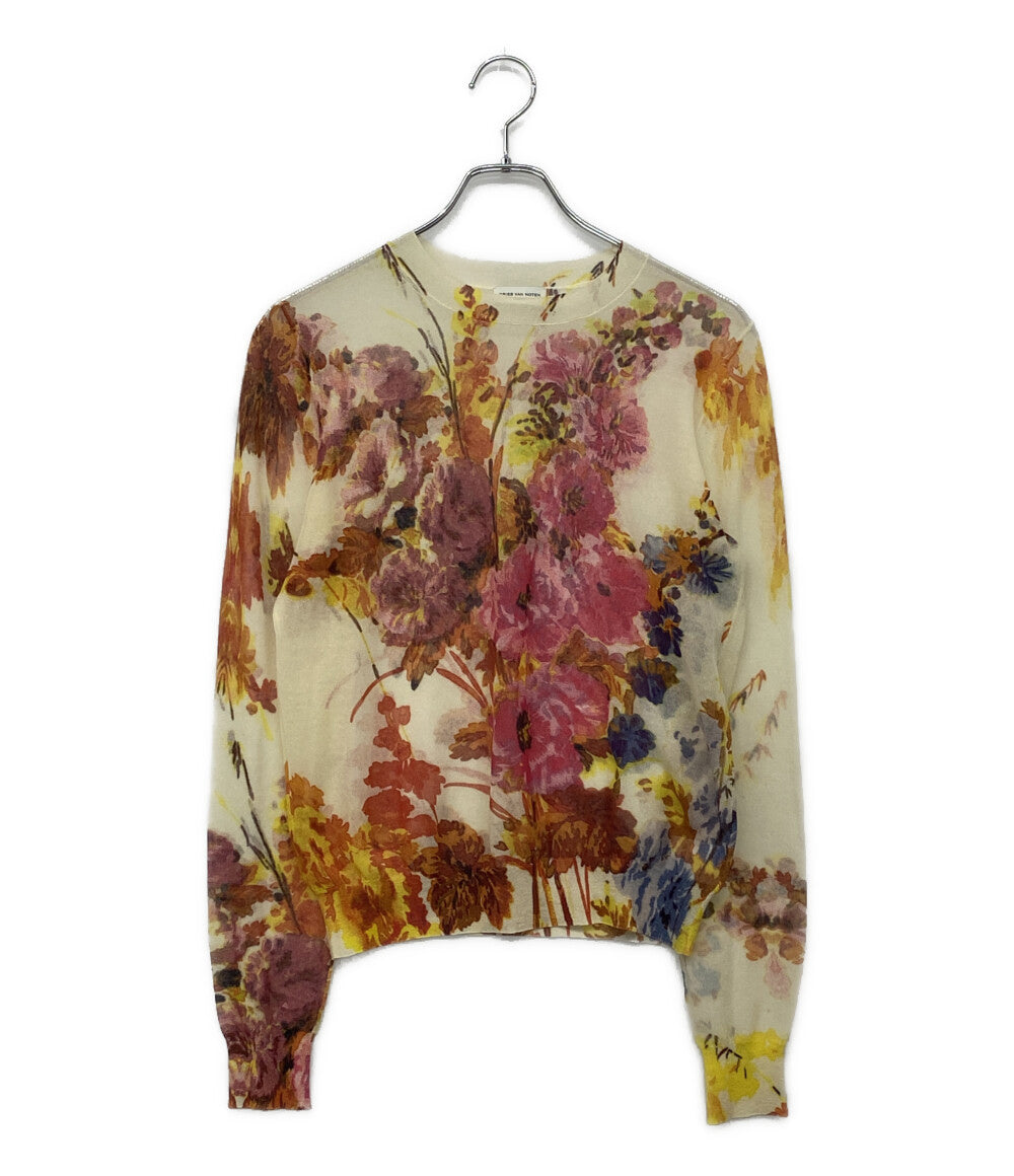 ドリスヴァンノッテン 美品 ニット 花柄 セーター 71-02-03-02108 レディース SIZE S DRIES VAN NOTEN