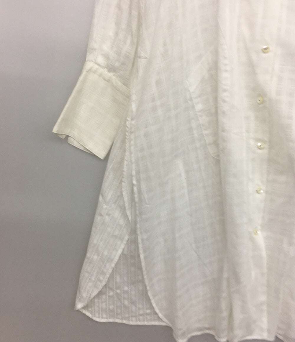 美品 カバナ 長袖ロングシャツ 22-050 ホワイト レディース SIZE - Cabana