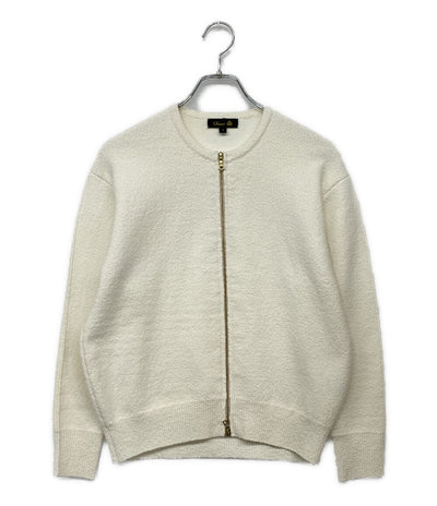 ドゥロワー 美品 ノーカラーブルゾン パイル ホワイト 6515-199-0616 レディース SIZE 1 Drawer