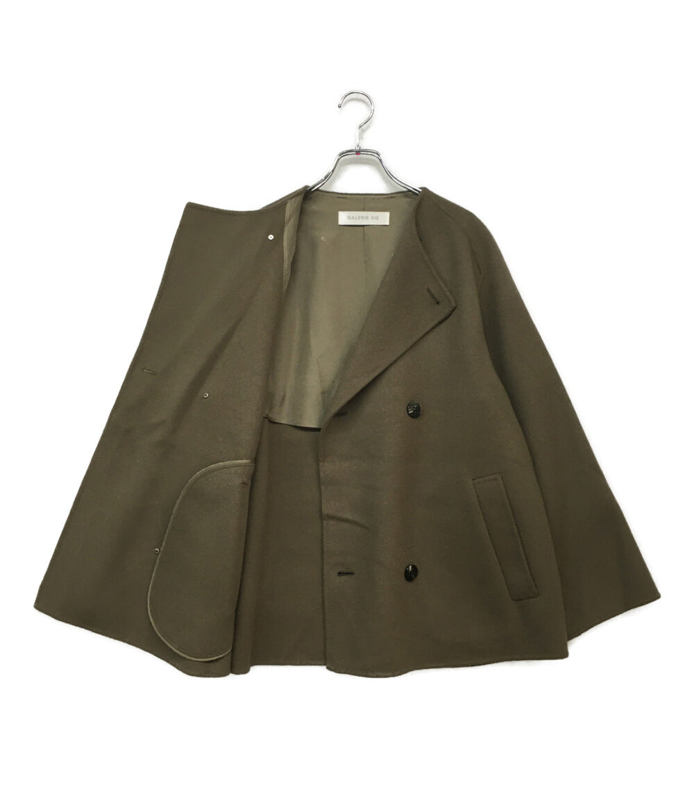 ギャルリーヴィー ウールダブルフェイスコート ショート ノーカラー レディース SIZE 36 GALERIE VIE