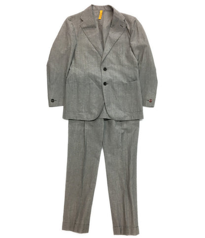 美品 エルネストスマート スーツ ウール×リネン グレー 2174866 メンズ SIZE 46 ernesto Smart