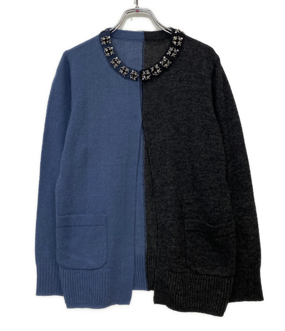 ユキトリイ カーディガン ブルー×ブラック 20430406 レディース SIZE 38 YUKITORII