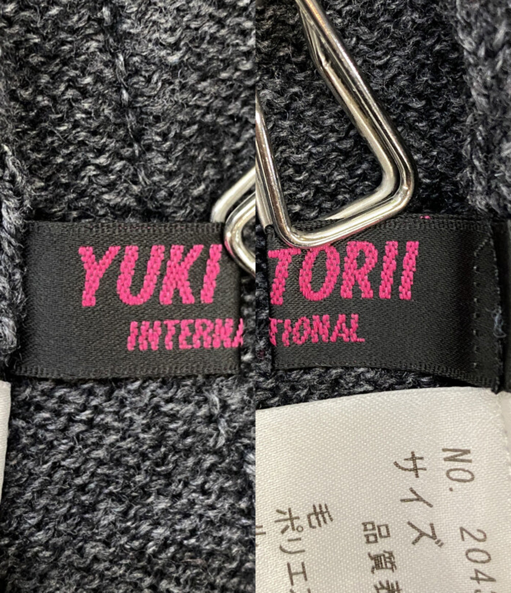 ユキトリイ カーディガン ブルー×ブラック 20430406 レディース SIZE 38 YUKITORII