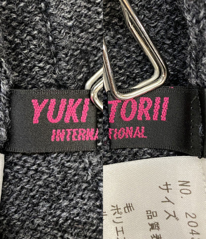ユキトリイ カーディガン ブルー×ブラック 20430406 レディース SIZE 38 YUKITORII