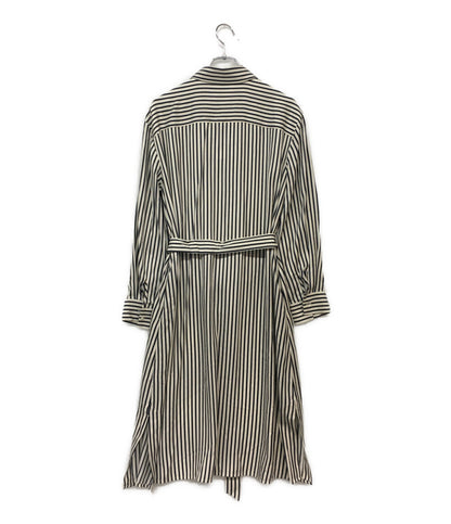 トミーヒルフィガー 美品 長袖シャツワンピース ビスコースツイル ストライプ レディース SIZE 36 TOMMY HILFIGER
