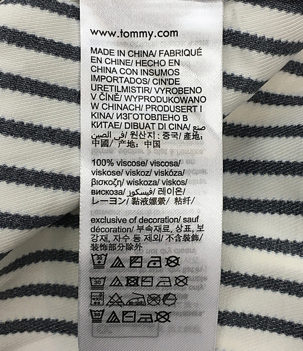トミーヒルフィガー 美品 長袖シャツワンピース ビスコースツイル ストライプ レディース SIZE 36 TOMMY HILFIGER