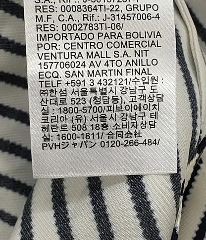 トミーヒルフィガー 美品 長袖シャツワンピース ビスコースツイル ストライプ レディース SIZE 36 TOMMY HILFIGER