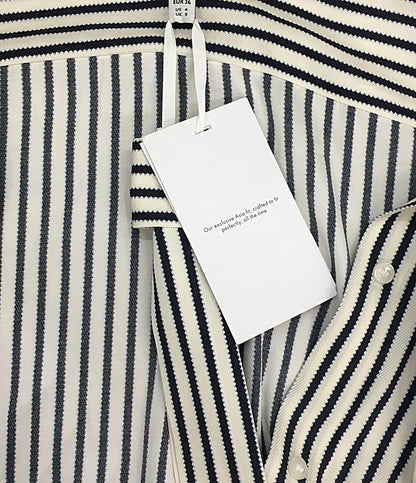 トミーヒルフィガー 美品 長袖シャツワンピース ビスコースツイル ストライプ レディース SIZE 36 TOMMY HILFIGER