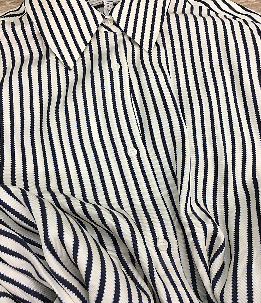 トミーヒルフィガー 美品 長袖シャツワンピース ビスコースツイル ストライプ レディース SIZE 36 TOMMY HILFIGER