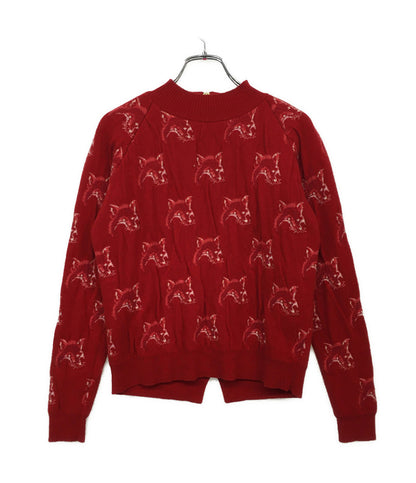 メゾンキツネ 長袖ニット バックジップ 総柄 レディース SIZE S MAISON KITSUNE