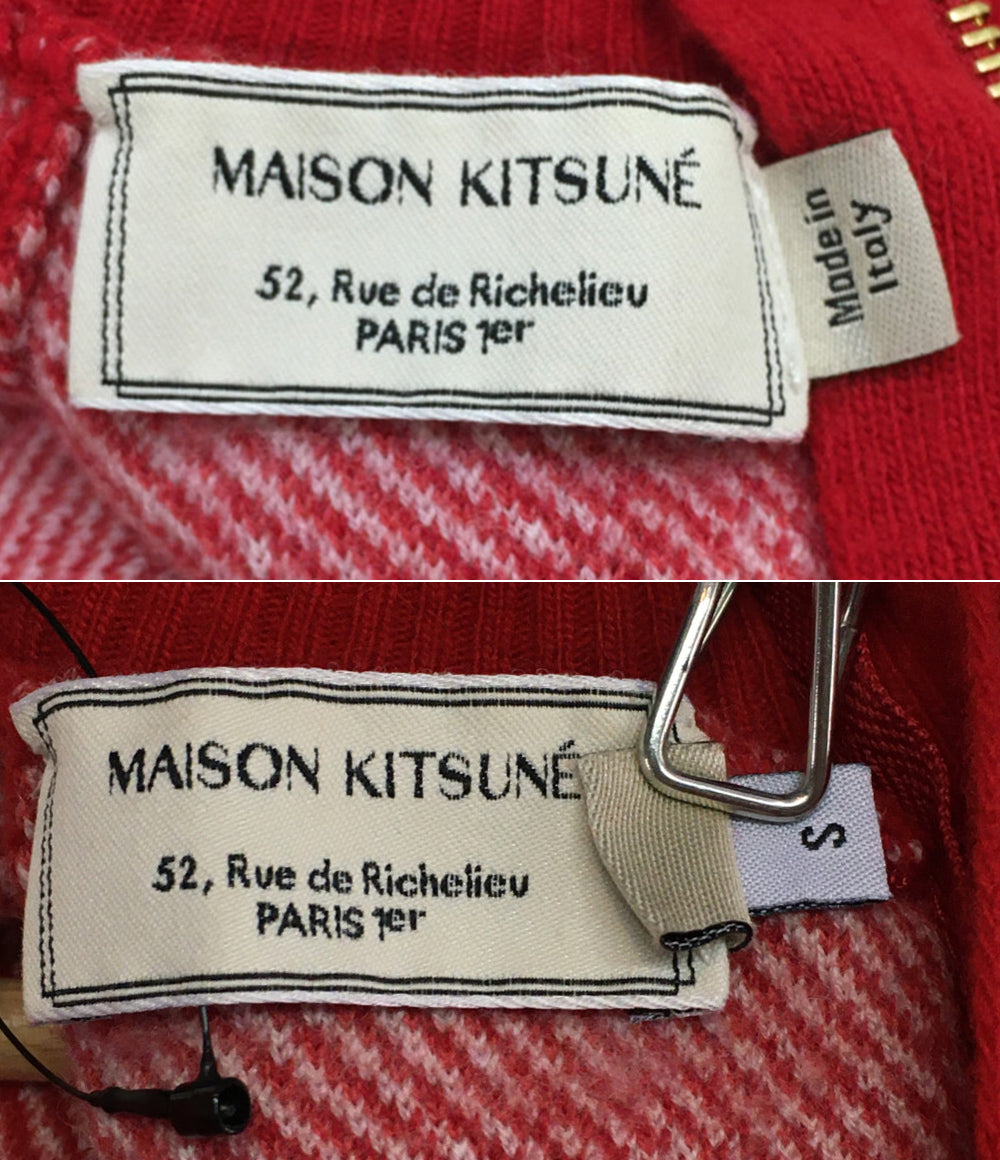 メゾンキツネ 長袖ニット バックジップ 総柄 レディース SIZE S MAISON KITSUNE