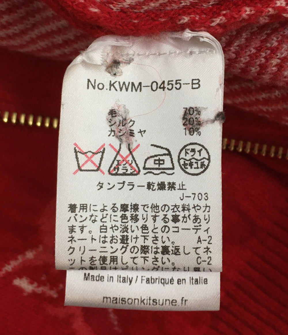 メゾンキツネ 長袖ニット バックジップ 総柄 レディース SIZE S MAISON KITSUNE