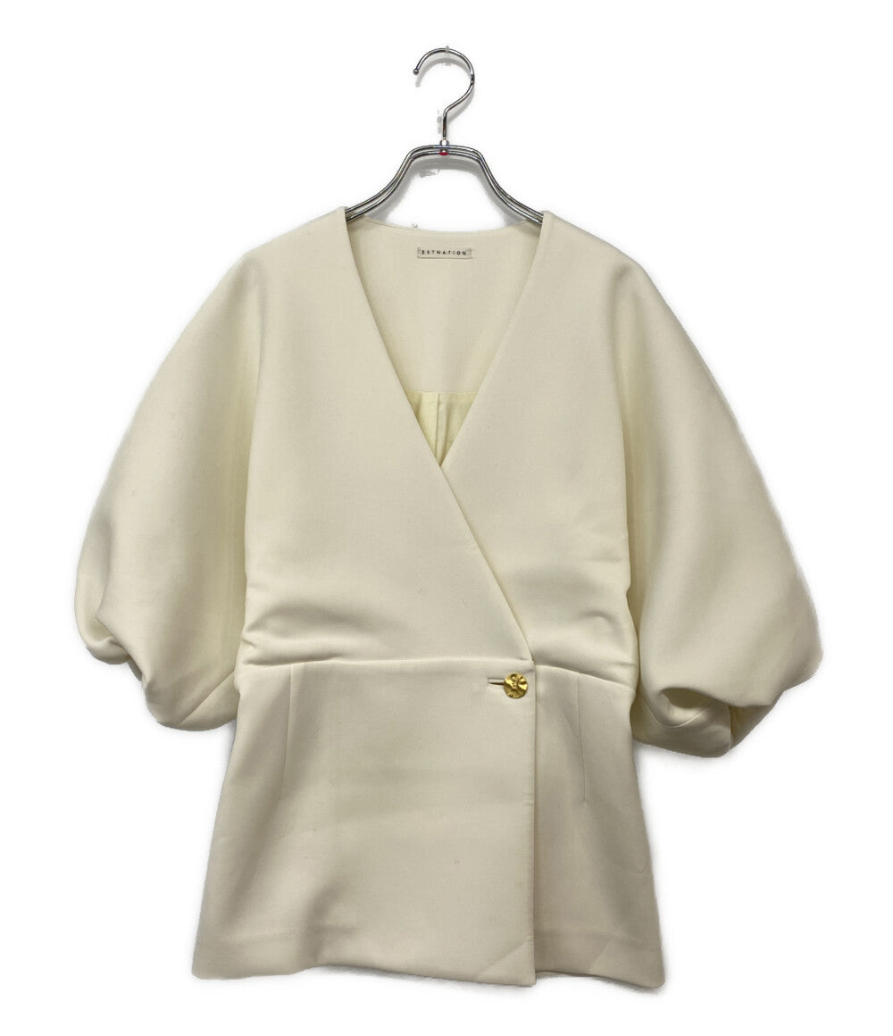エストネーション カシュクールジャケット ホワイト レディース SIZE 36 ESTNATION