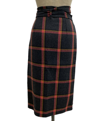 Drawer リバーシブルラップスカート チェック 6524-299-1228 レディース SIZE 36 ドゥロワー