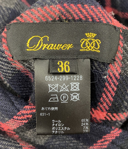 Drawer リバーシブルラップスカート チェック 6524-299-1228 レディース SIZE 36 ドゥロワー