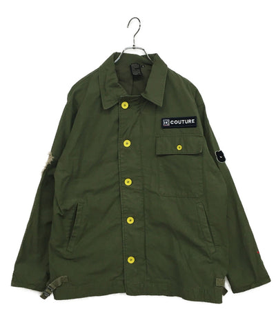 ソブ ダブルスタンダード クロージング バックサテンミリタリージャケット 0705-350-243 A レディース SIZE 44 DOUBLE STANDARD CLOTHING