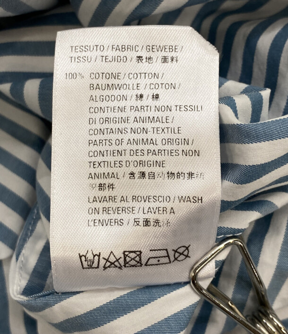 バレンシアガ オーバー長袖シャツ ストライプ ブルー ホワイト メンズ SIZE 34 BALENCIAGA