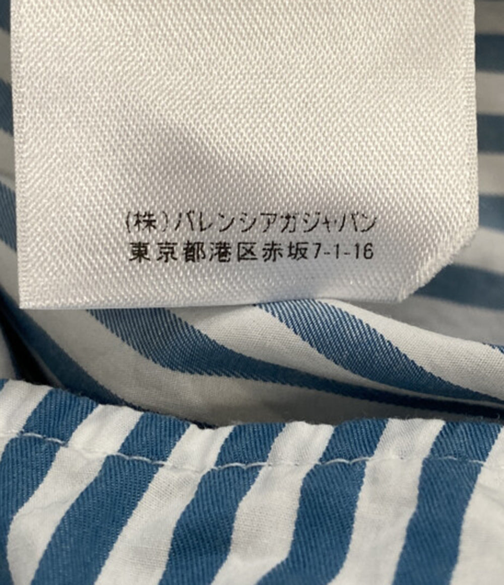 バレンシアガ オーバー長袖シャツ ストライプ ブルー ホワイト メンズ SIZE 34 BALENCIAGA