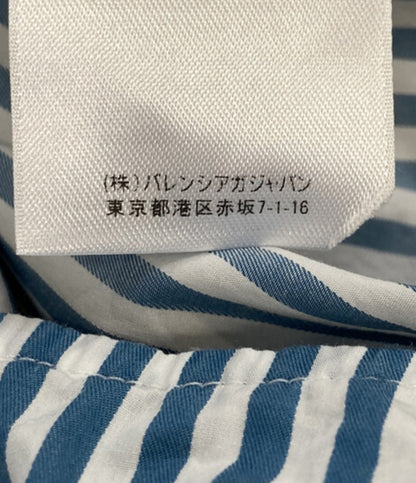 バレンシアガ オーバー長袖シャツ ストライプ ブルー ホワイト メンズ SIZE 34 BALENCIAGA