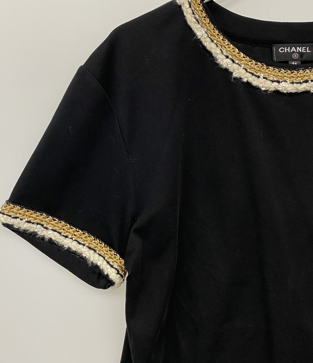 シャネル ツイードネックTシャツ 半袖 P56888V36272 レディース SIZE 36 CHANEL