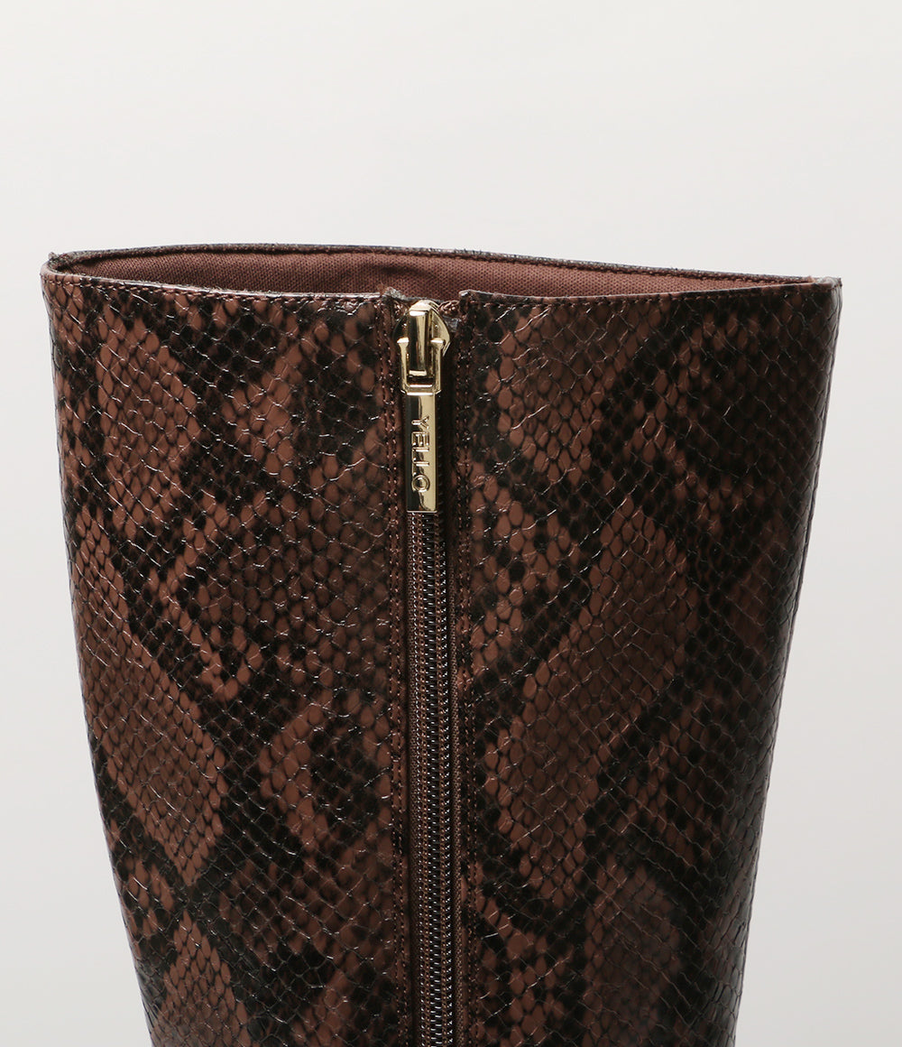 YELLO イエロー パイソンロングブーツ レディース SIZE S