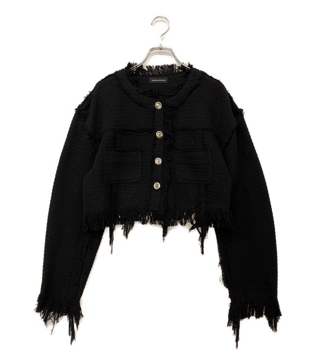 メゾンスペシャル ツイードジャケット フリンジ レディース SIZE F MAISON SPECIAL