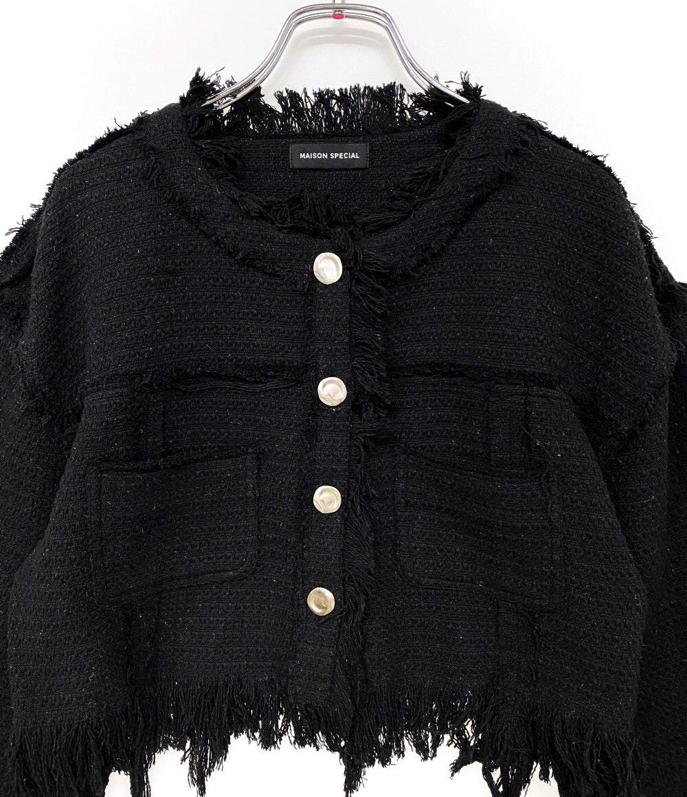 メゾンスペシャル ツイードジャケット フリンジ レディース SIZE F MAISON SPECIAL