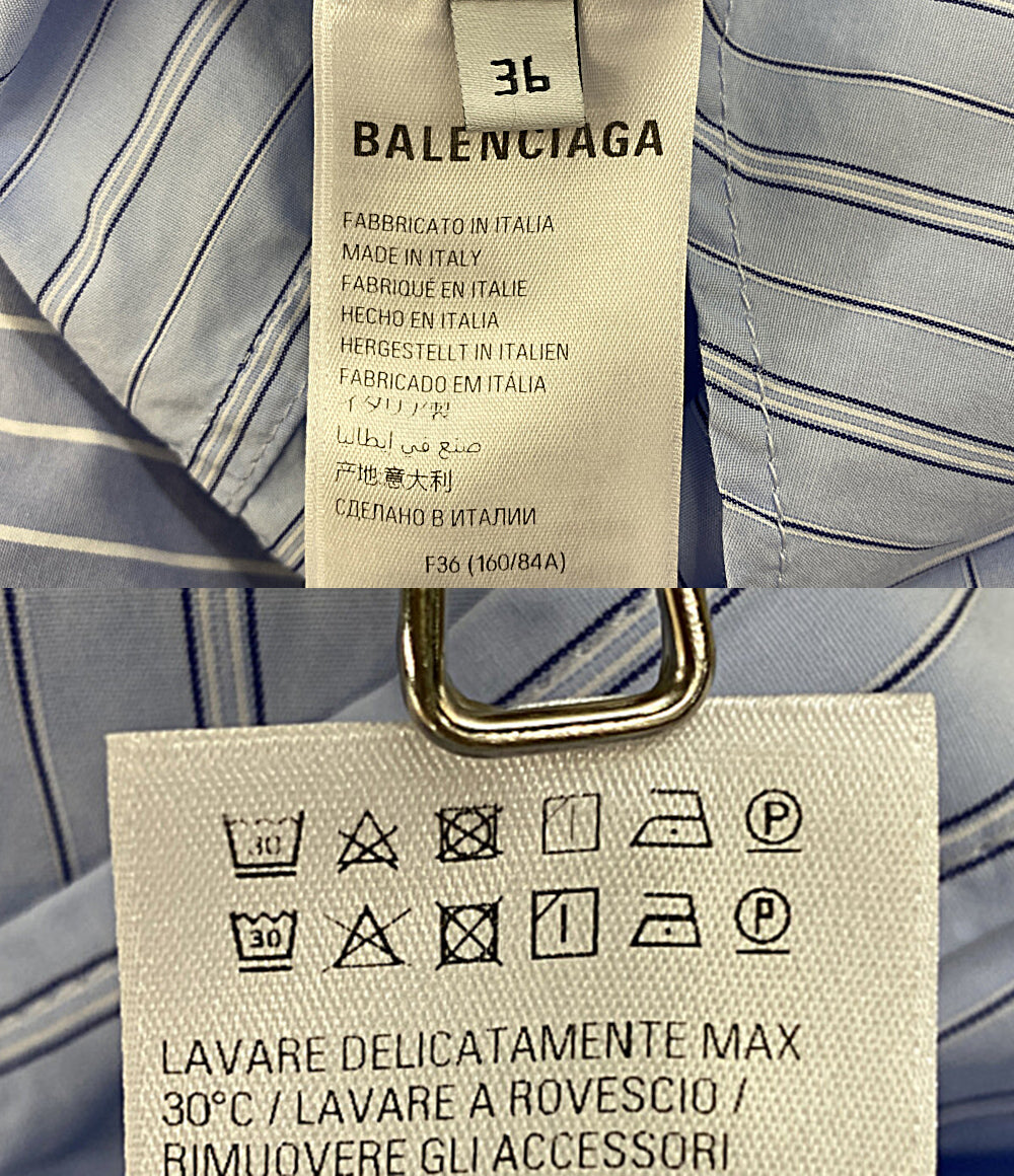 BALENCIAGA ストライプシャツ サイズ36 Balenciaga ストライプ シャツ | ブルー | FARFETCH JP