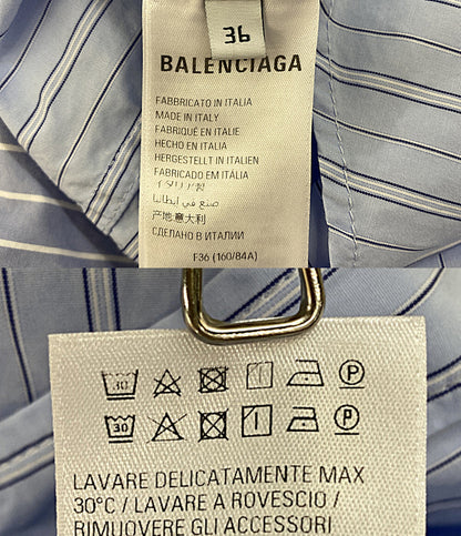 バレンシアガ 長袖シャツ ドッキングストライプ レディース SIZE 36 BALENCIAGA