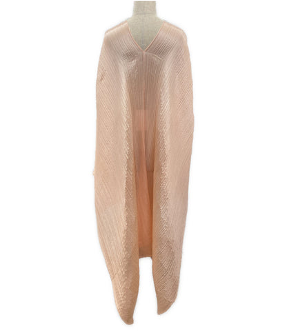 PLEATS PLEASE ポンチョストール サーモンピンク マダムT 大判 PP62-AD261 レディース SIZE - プリーツプリーズ