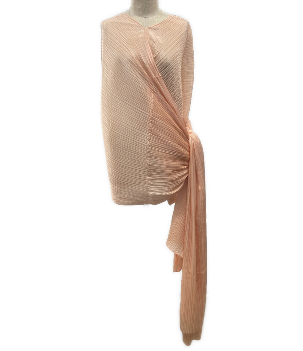 PLEATS PLEASE ポンチョストール サーモンピンク マダムT 大判 PP62-AD261 レディース SIZE - プリーツプリーズ