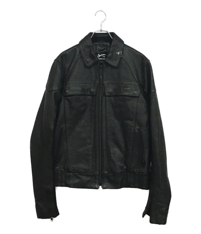 デンハム ライダースジャケット レザーリブ 牛革 01-13-06-25-001 メンズ SIZE M DENHAM